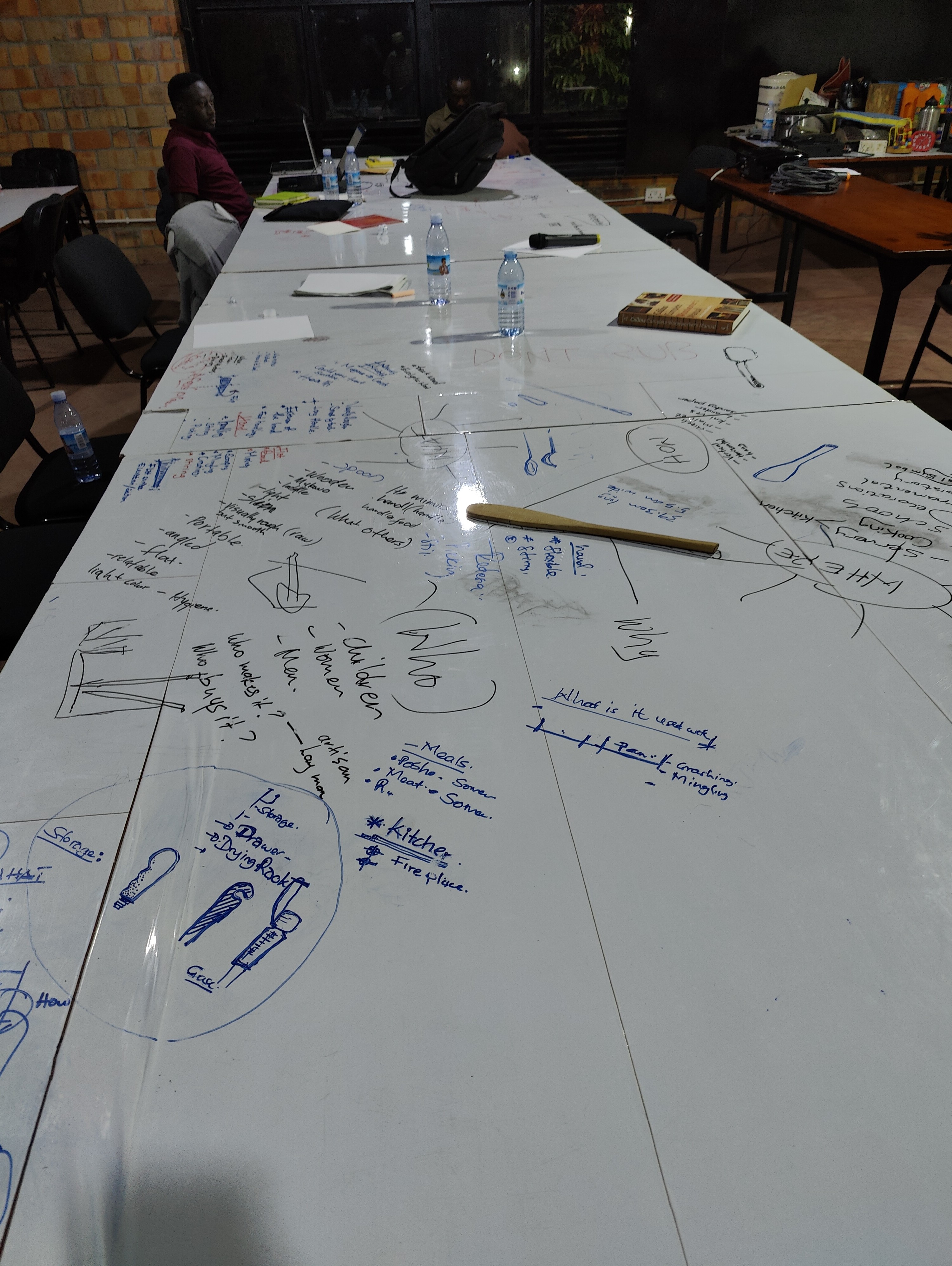 Sketches made on the tables